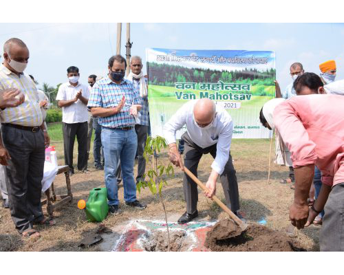 Organised Van Mahaotsav at ICAR-CSSRI Karnal on 16th July 2021