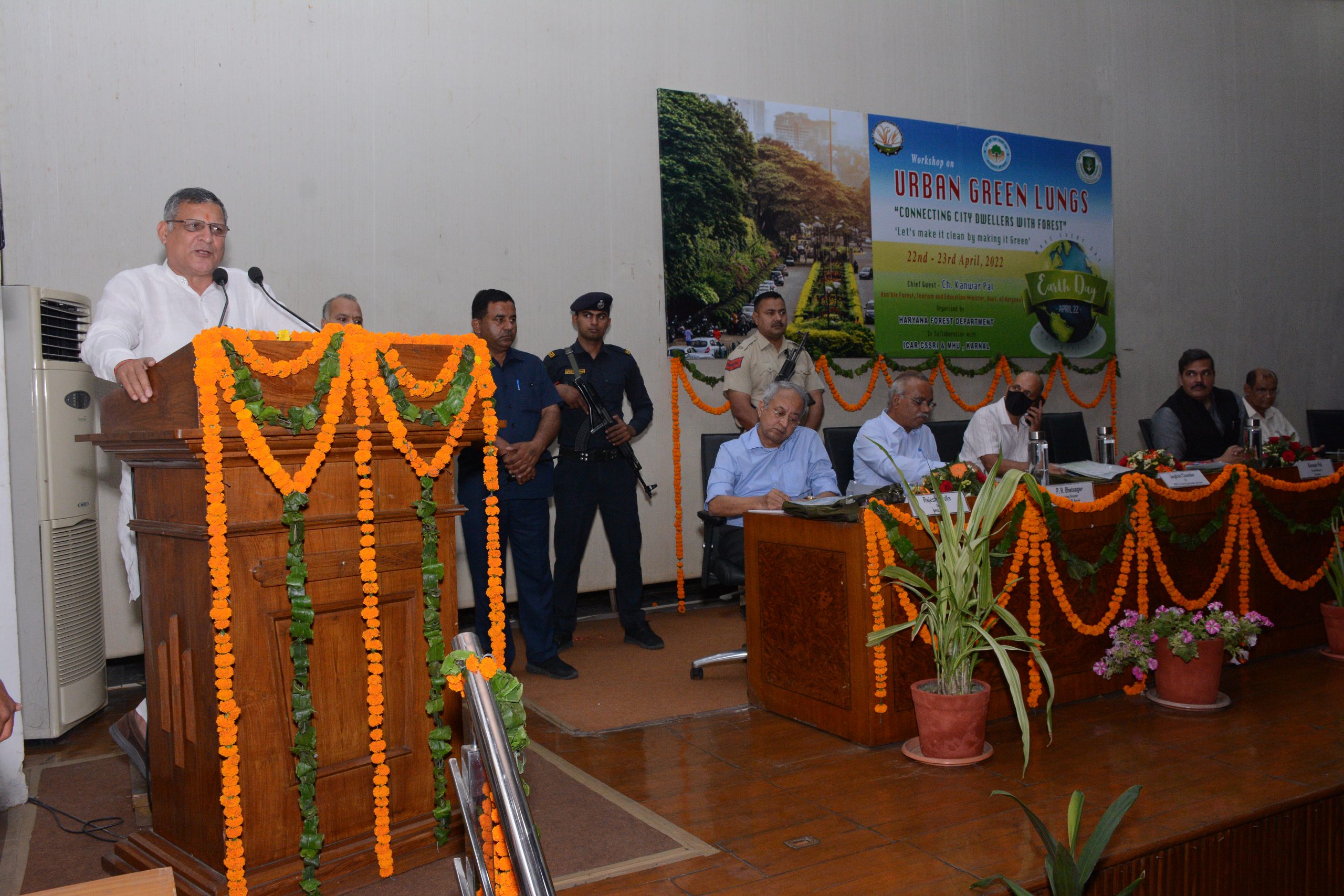 Honorable Education & Forest Minister Haryana Sh. Kanwarpal on the occasion of Earth day